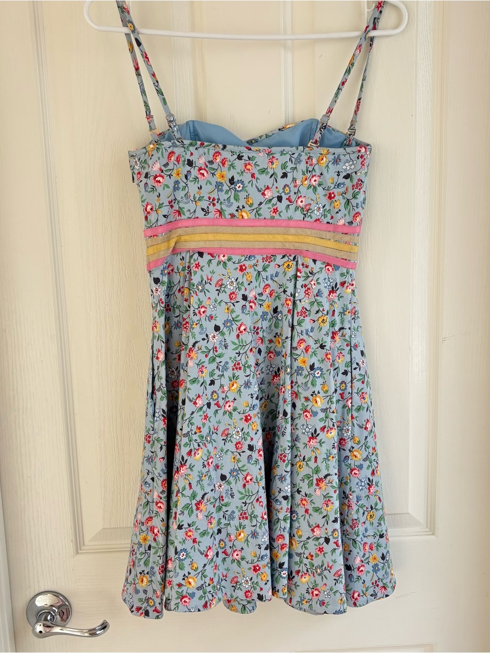 Vintage Betsey Johnson Garden Delight Blue Floral Dress - Picture 5 of 8